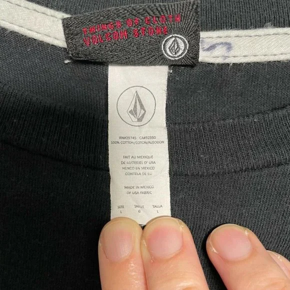 Volcom Stone T Shirt Men’s Large Black Rainbow Logo Prism Graphic Tee Skate Surf - Picture 7 of 9